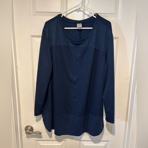 Terra & Sky Navy Blue Long Sleeve Tunic Top